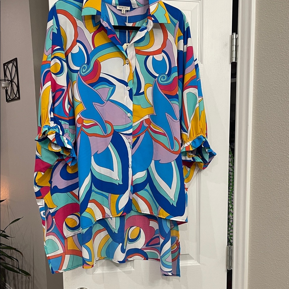 JODIFL Colorful Abstract Blouse